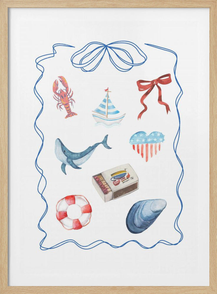 Nautical Themed Watercolor Artwork | Poster