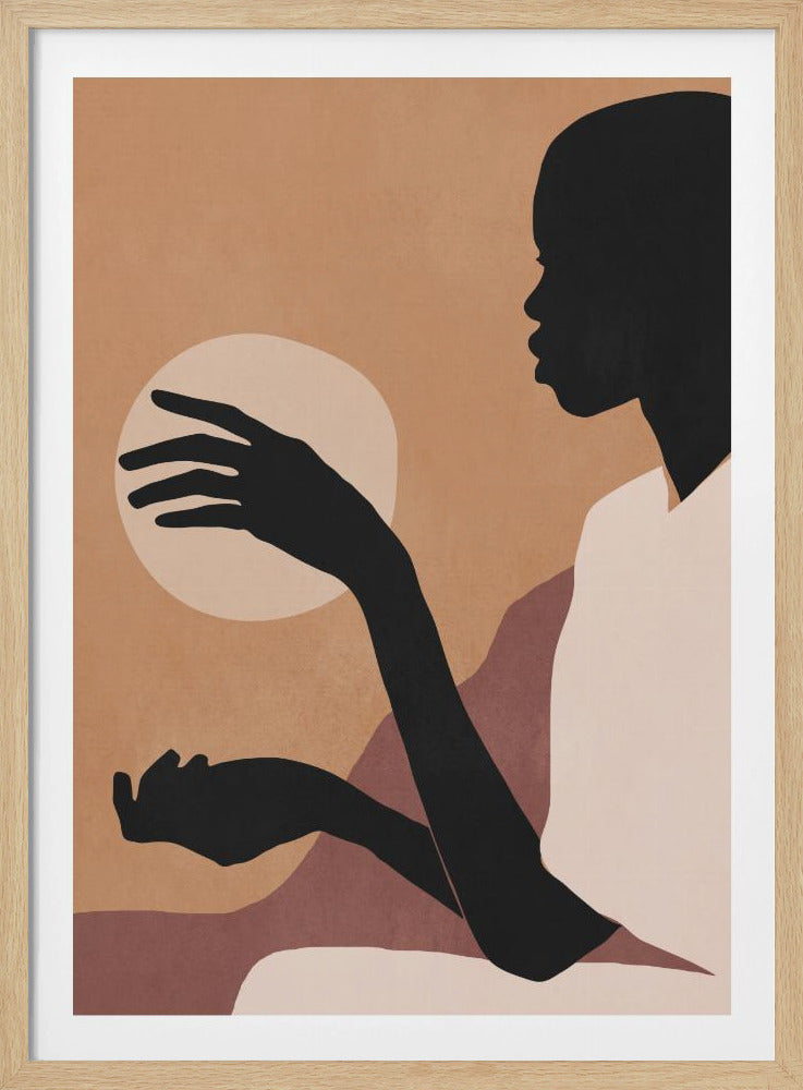 Minimal Abstract Art Sunset Girl | Poster