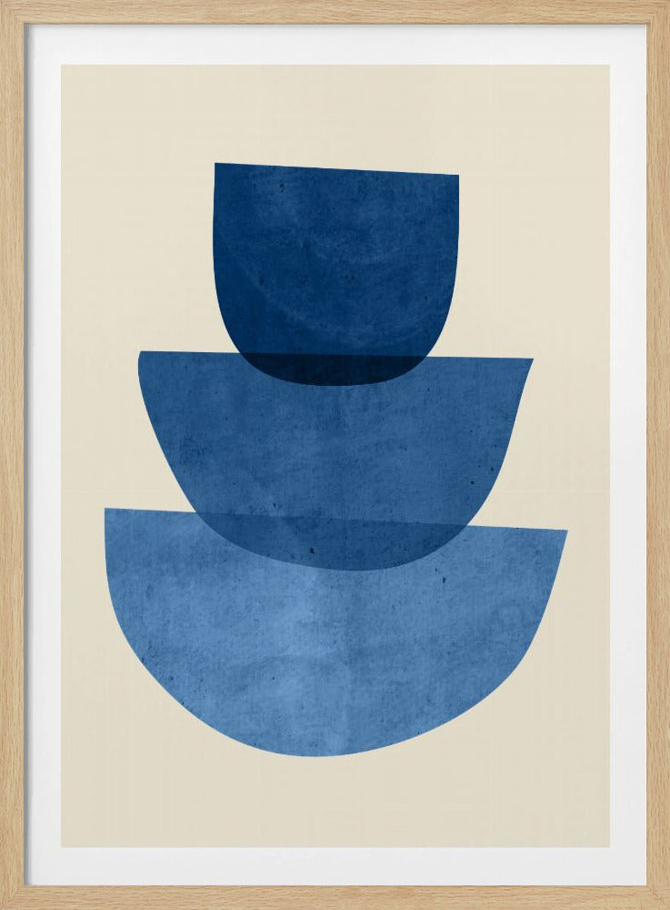 Geometric Abstract Shapes Blue | Poster