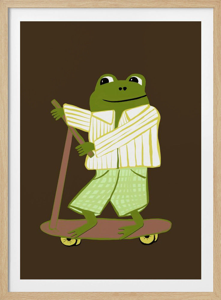 Frog on scooter | Poster