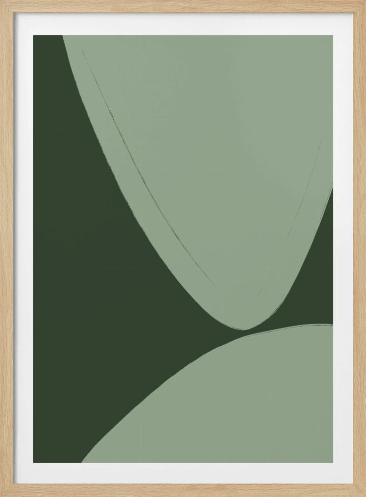 Green Curved Shapes | Poster