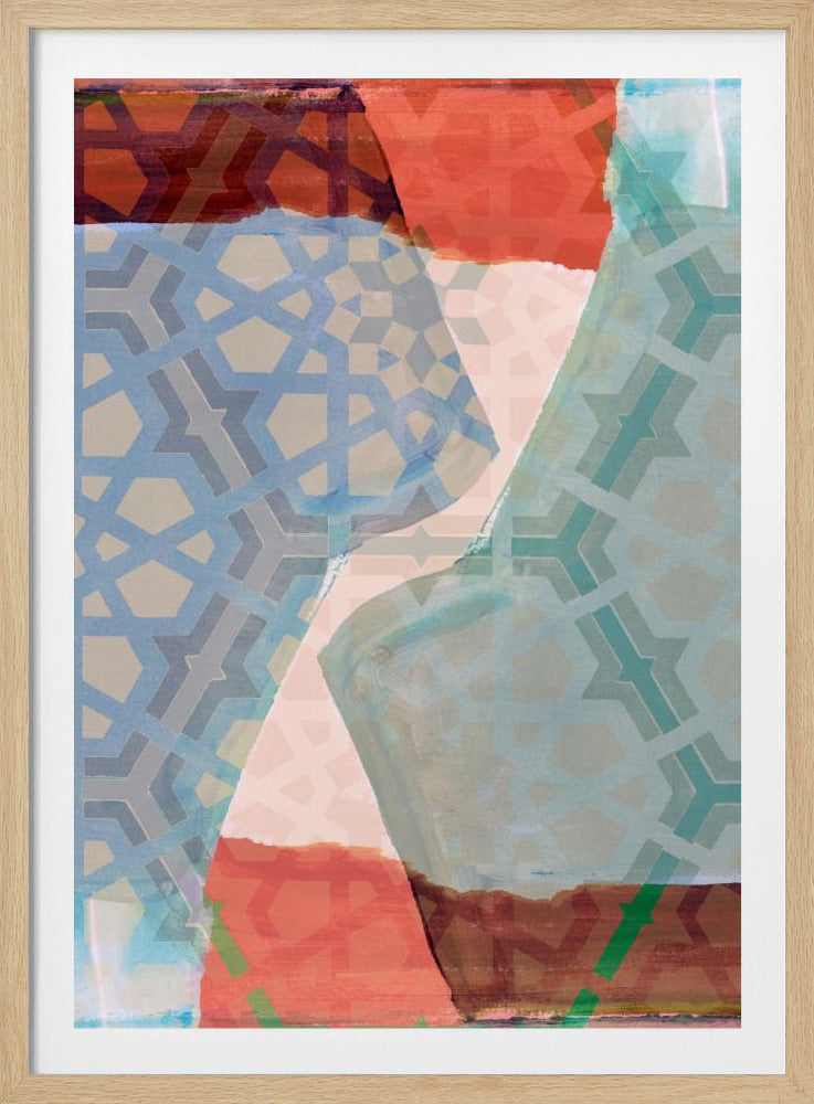 Overlapping Geometric Patterns in Soft Hues | Poster