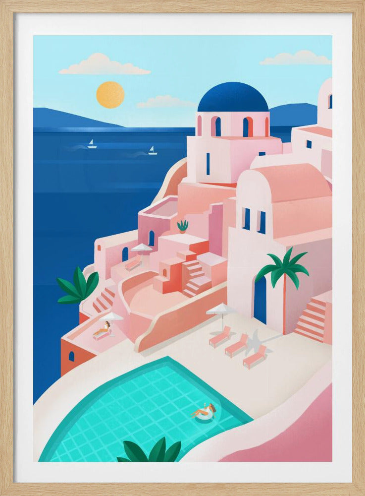 Tranquil Mediterranean Coastal Scene | Poster