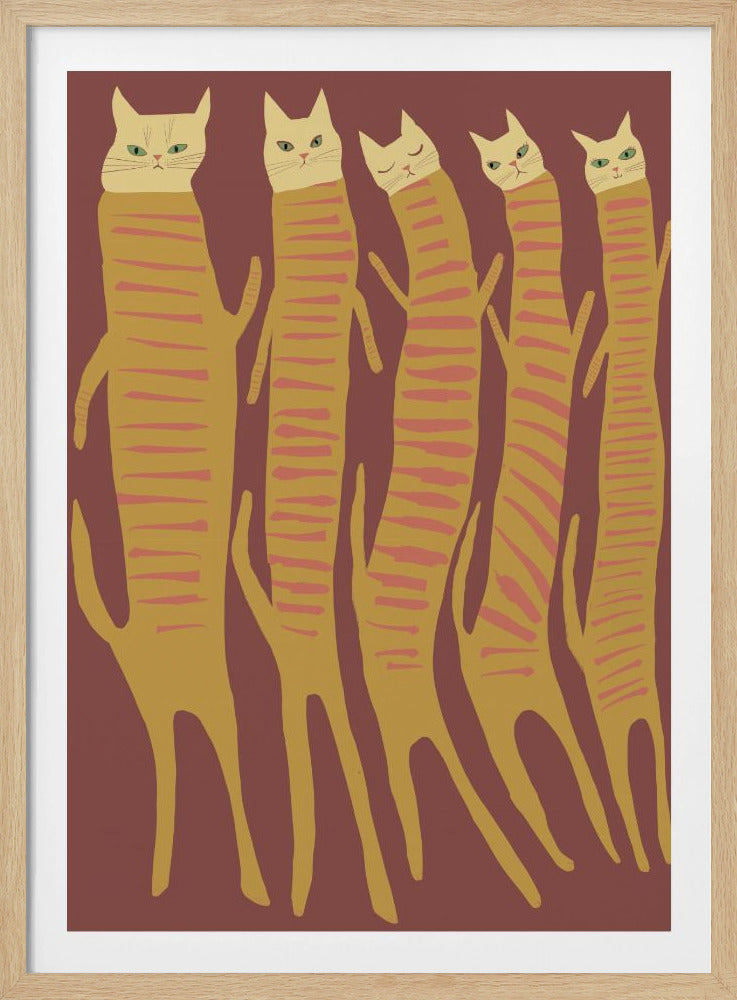 Five long cats | Poster