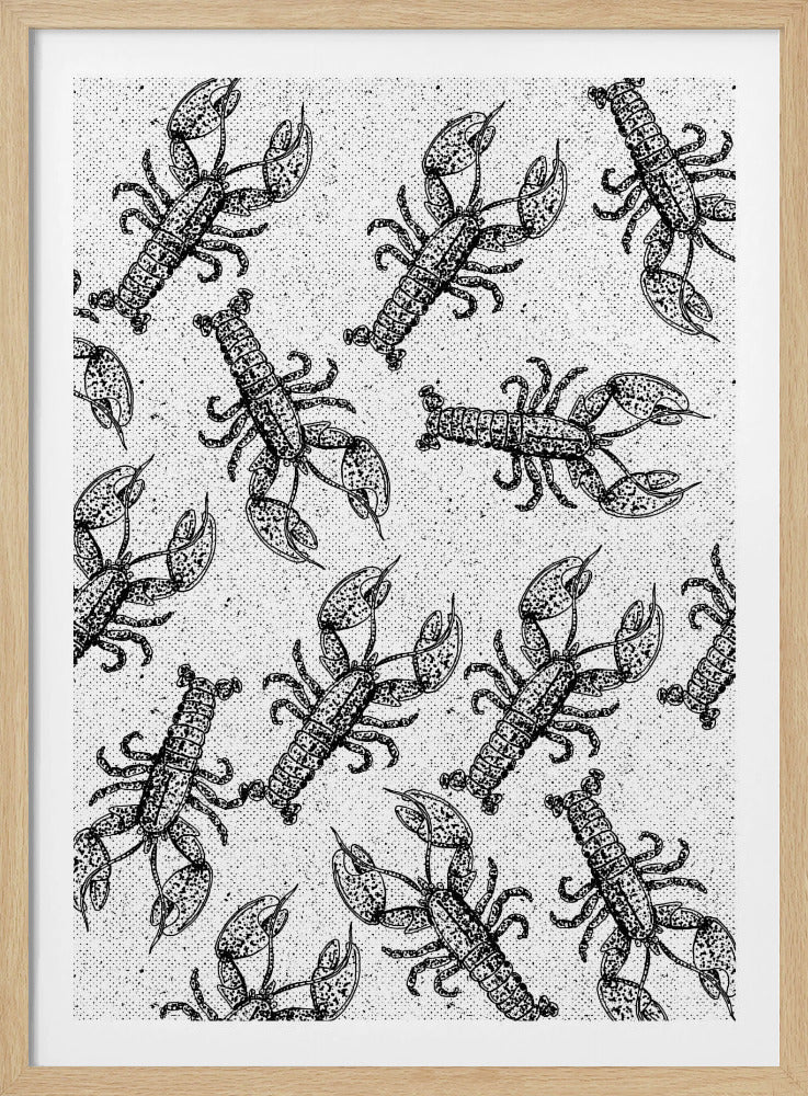 Lobsters Ink Print Pattern | Poster