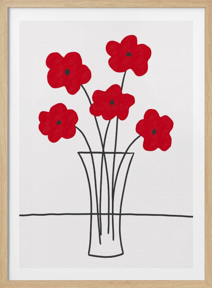 Poppies in Vase | Poster