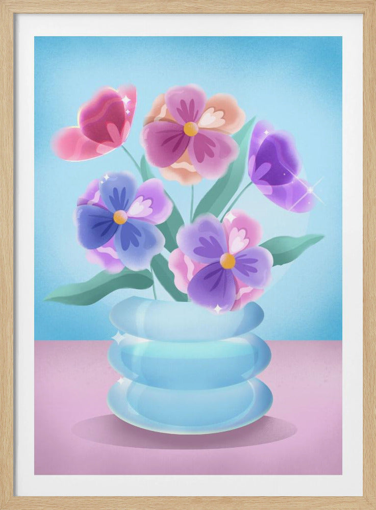 Petals in Blue Vase | Poster