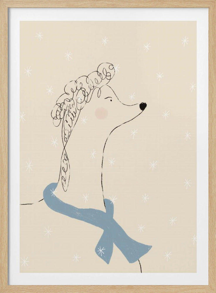 Poodle in the Snow | Poster