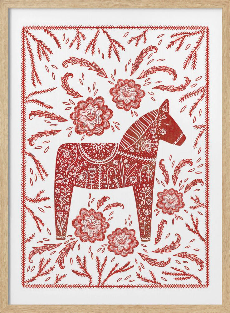 Swedish Dala Horse Red And White | Poster