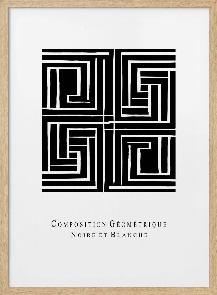 Composition Géométrique Noire et Blanche | Poster