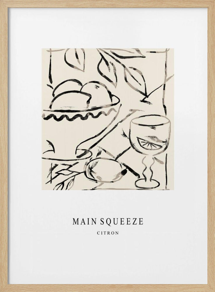 Abstract Fruit Bowl And Glass | Poster