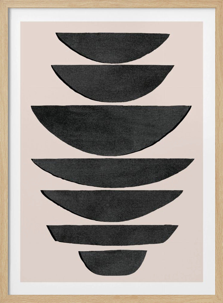 Stacked Black Semi Circles | Poster