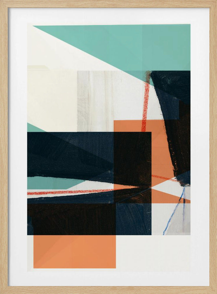 Geometric Shapes In Muted Teal | Poster