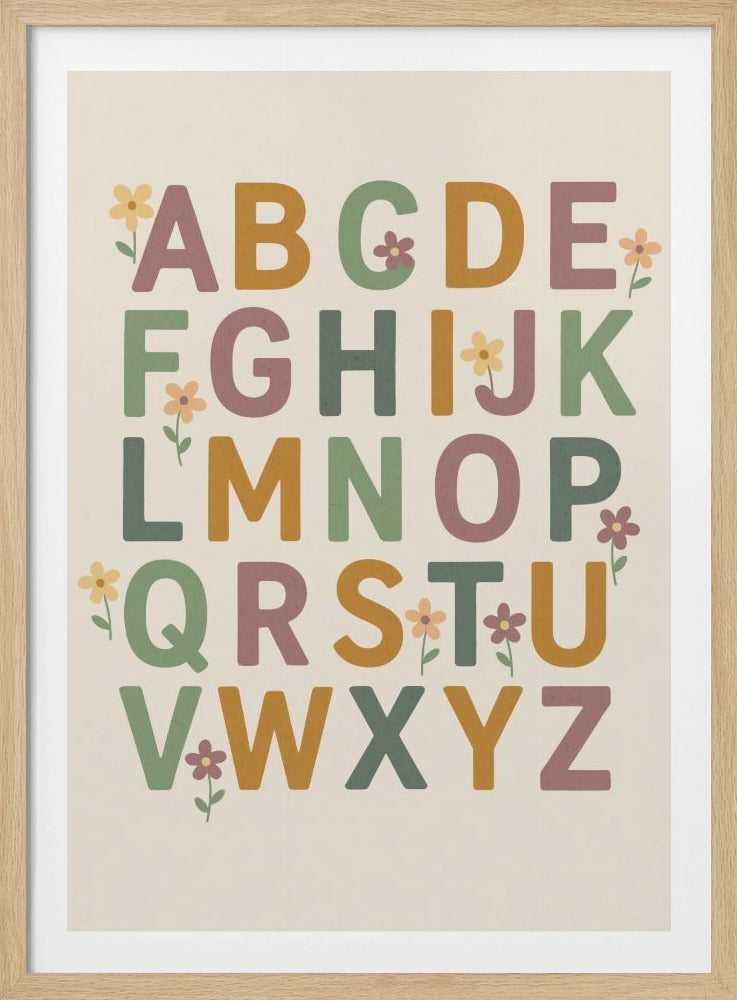 Floral Alphabet Joy | Poster
