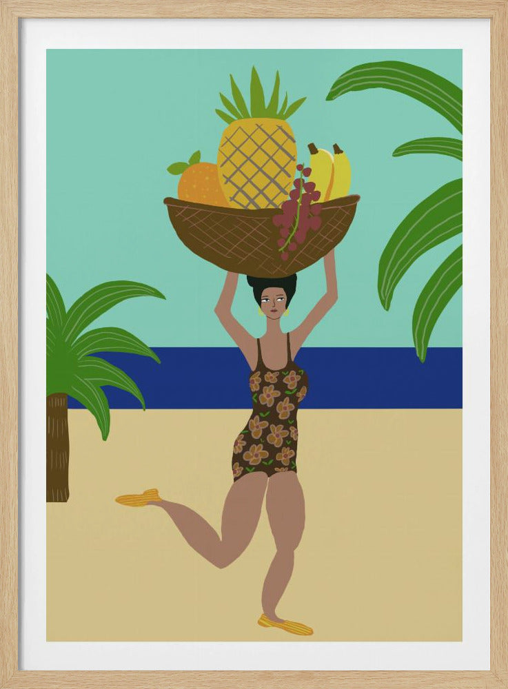 Tropical fruit at the beach | Poster