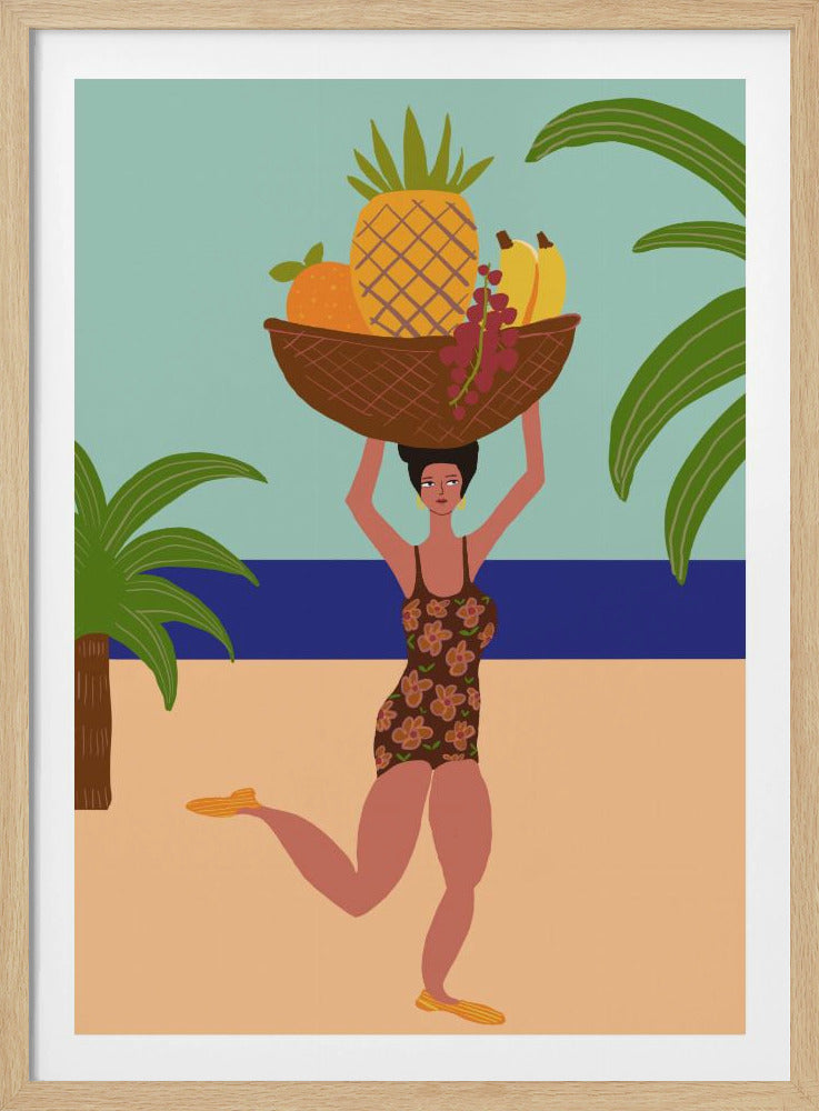 Tropical fruit at the beach | Poster