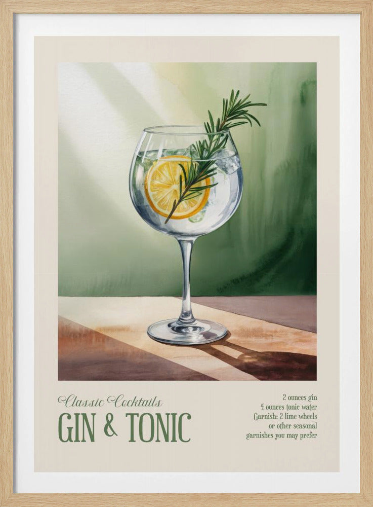Classic Cocktails - Gin and Tonic | Poster