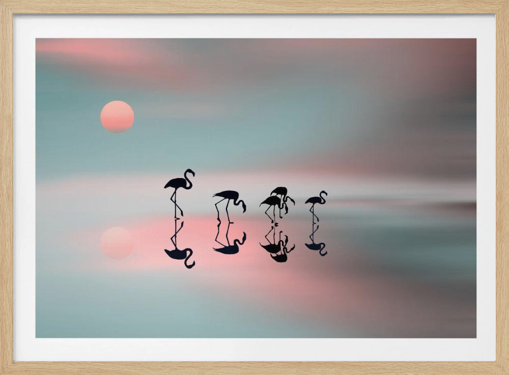 Family flamingos. | Poster