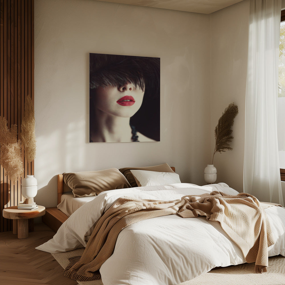 Lips and feather | Canvas