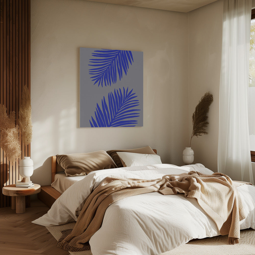PALM LEAF 02 SOFT GRAY | Canvas