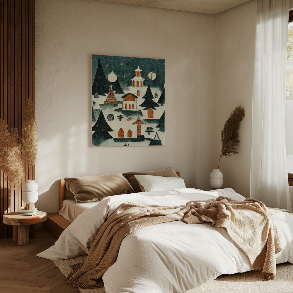 Winter Village Glow | Canvas