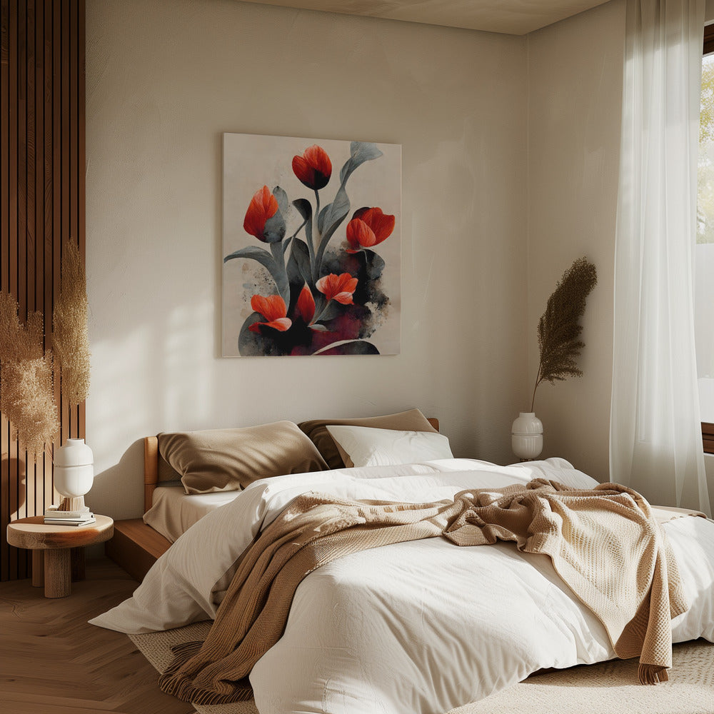 Crimson Blossoms | Canvas