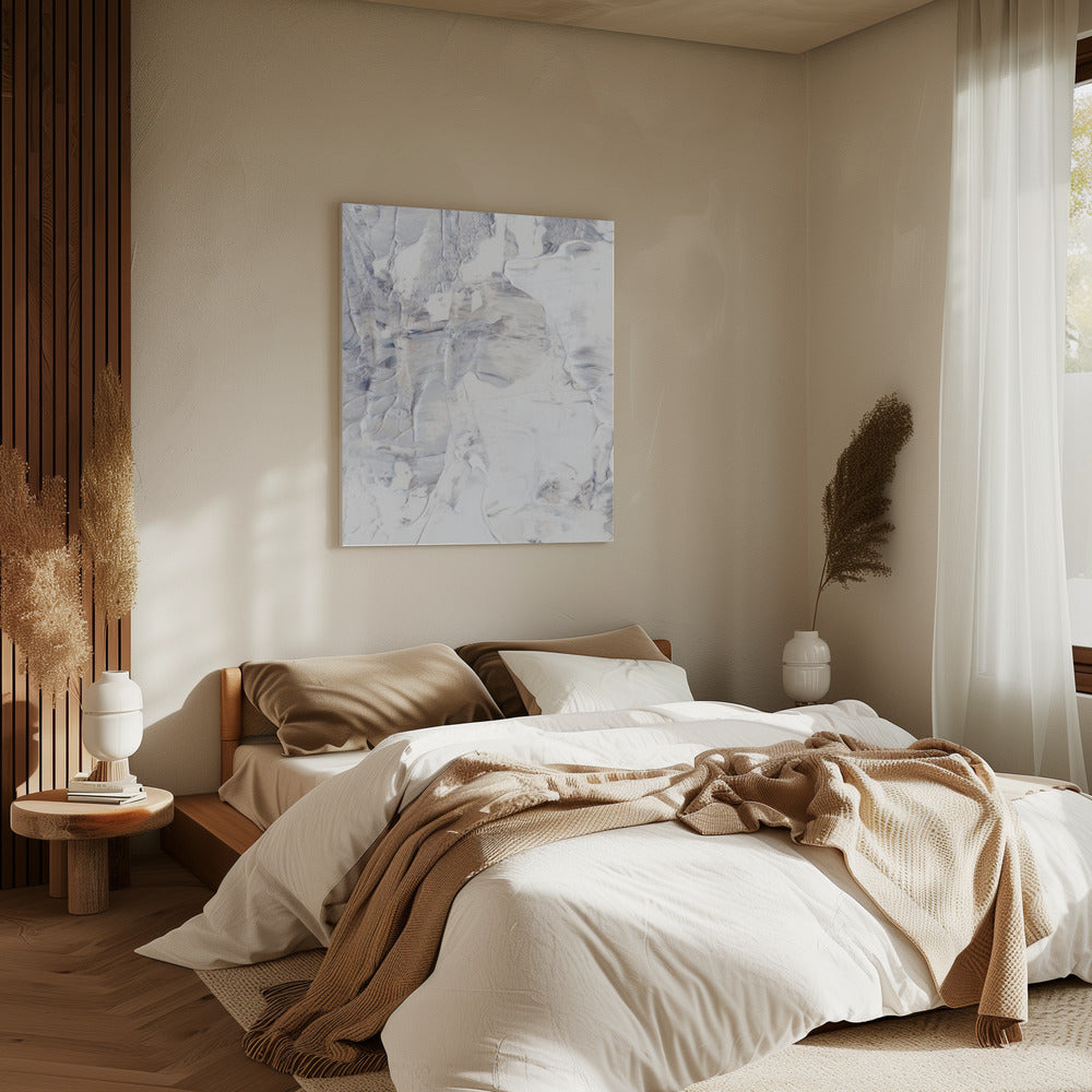 White and Gray Brushstrokes | Canvas