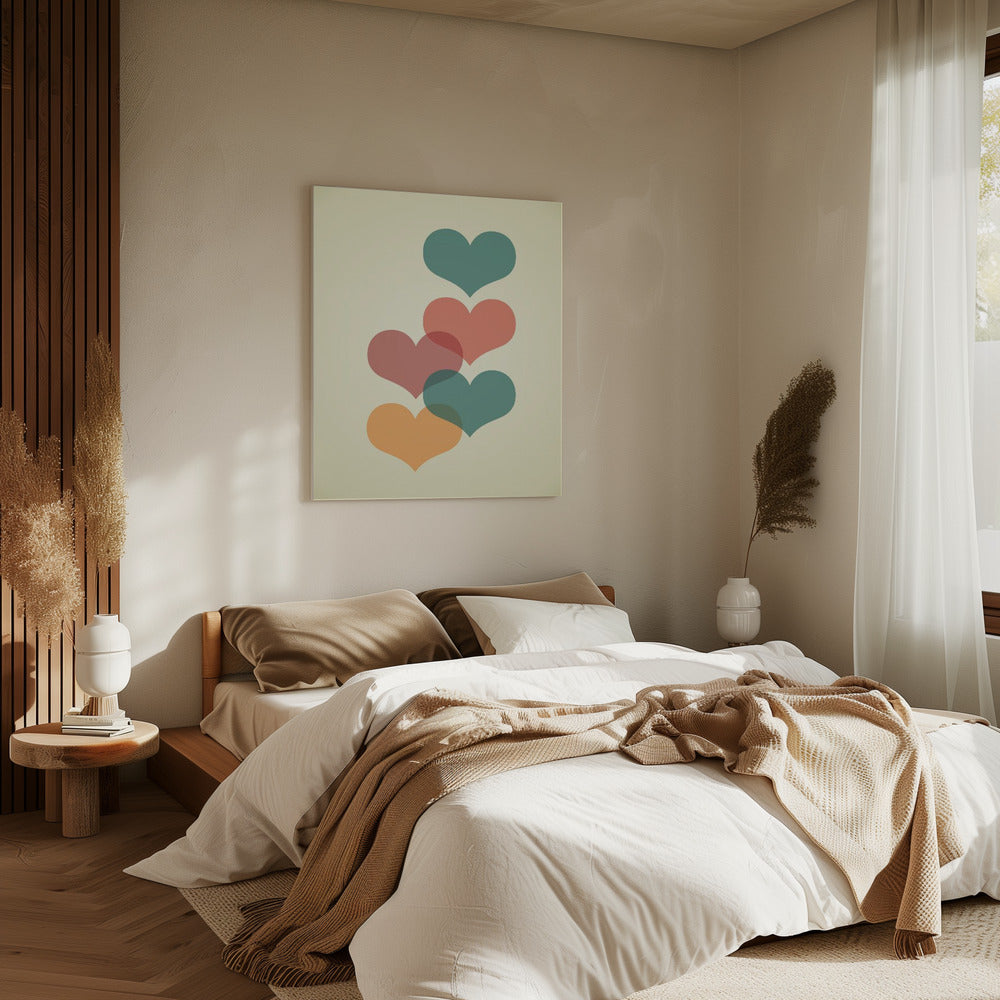 Mid century hearts I | Canvas