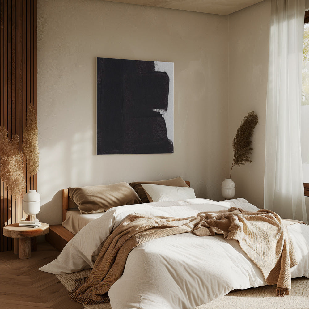 Textured Black Brushstrokes | Canvas