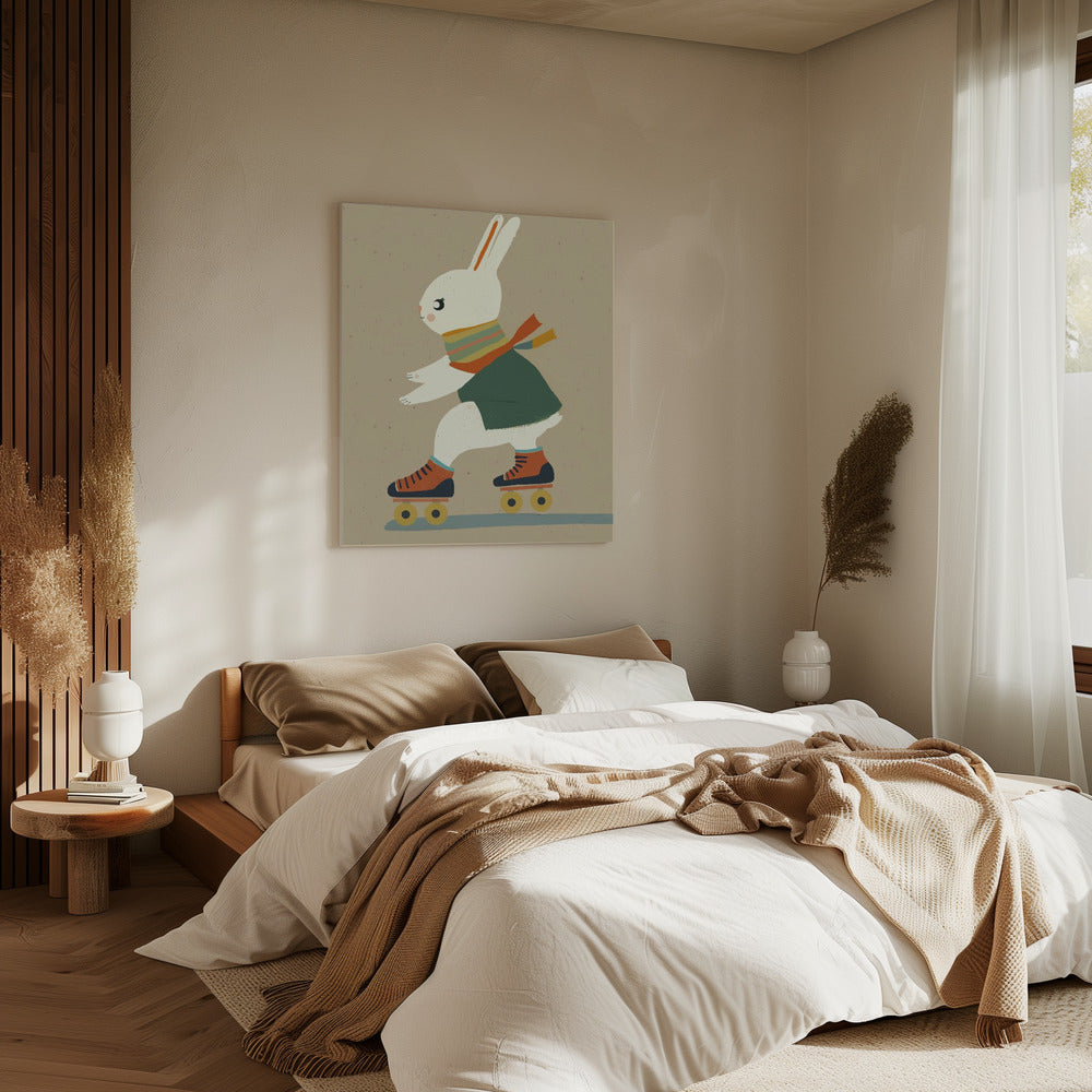 Skating Bunny Bliss | Canvas