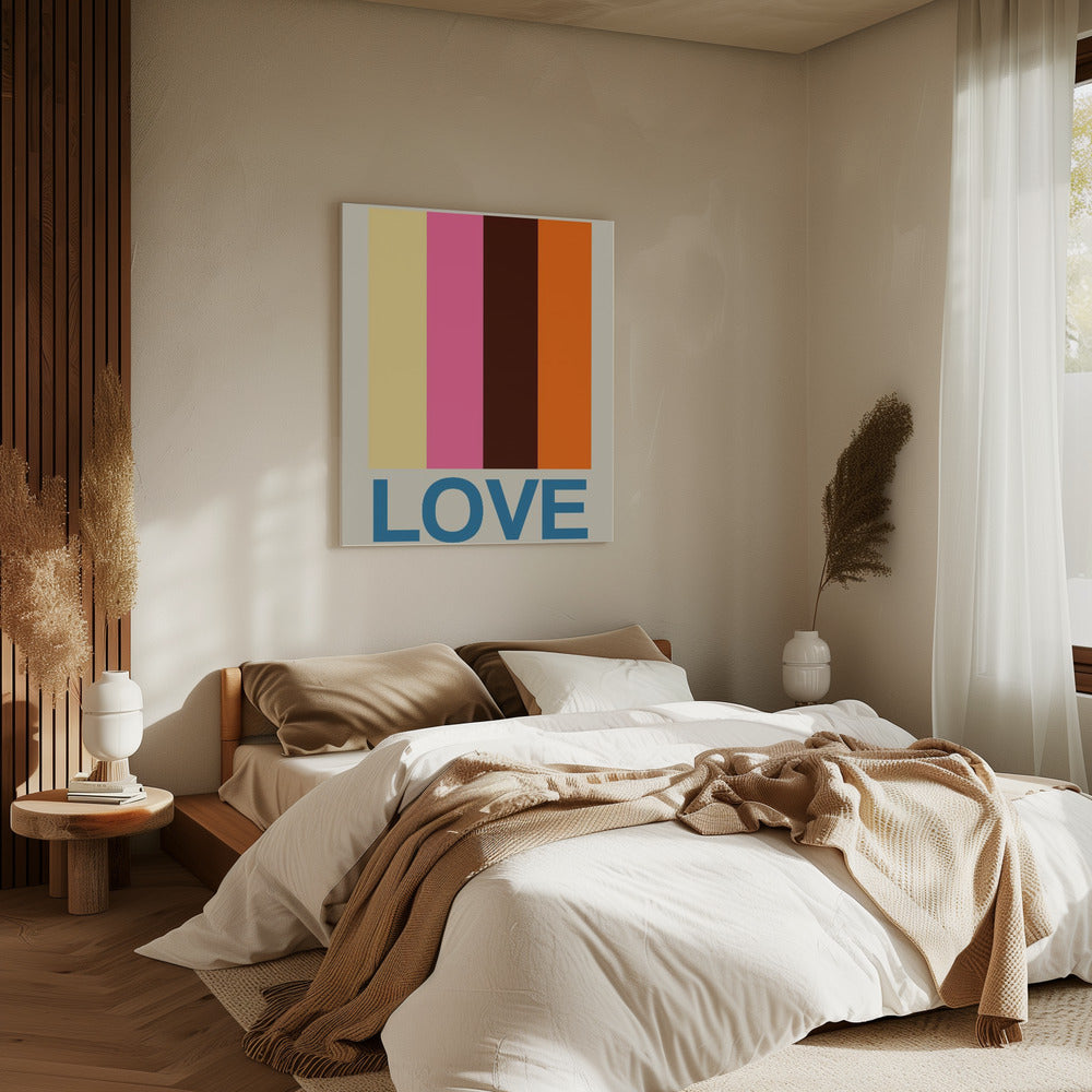 Retro Stripe LOVE Summer Fruits | Canvas