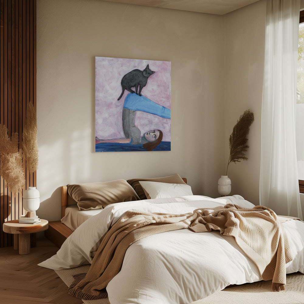 Yoga with my Cat | Canvas