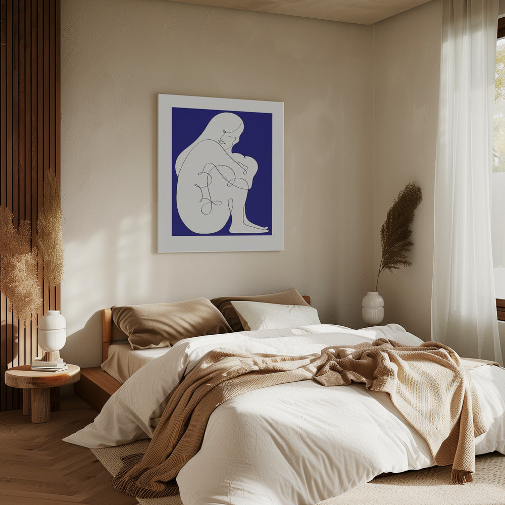 Sitting Woman Blue | Canvas