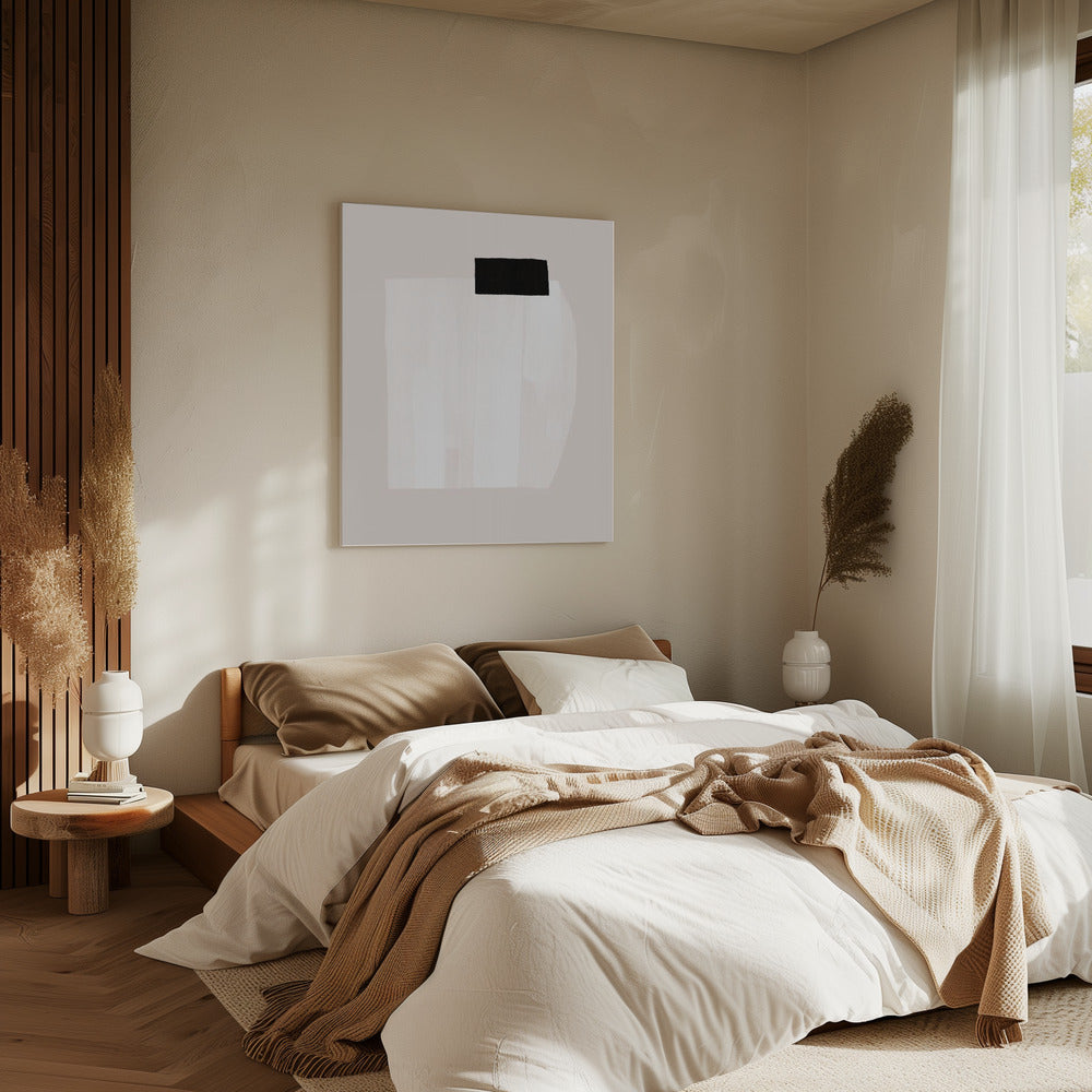 Silent Structure With Black on White Texture | Canvas