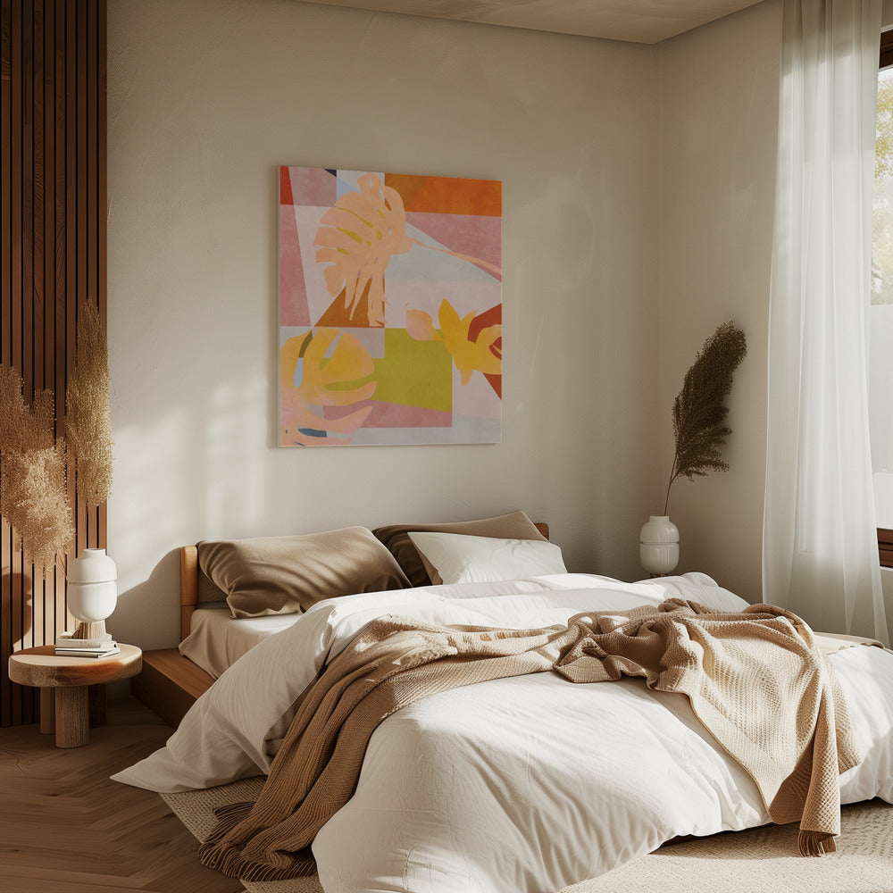 Organic Bauhaus Geometry Leaves | Canvas