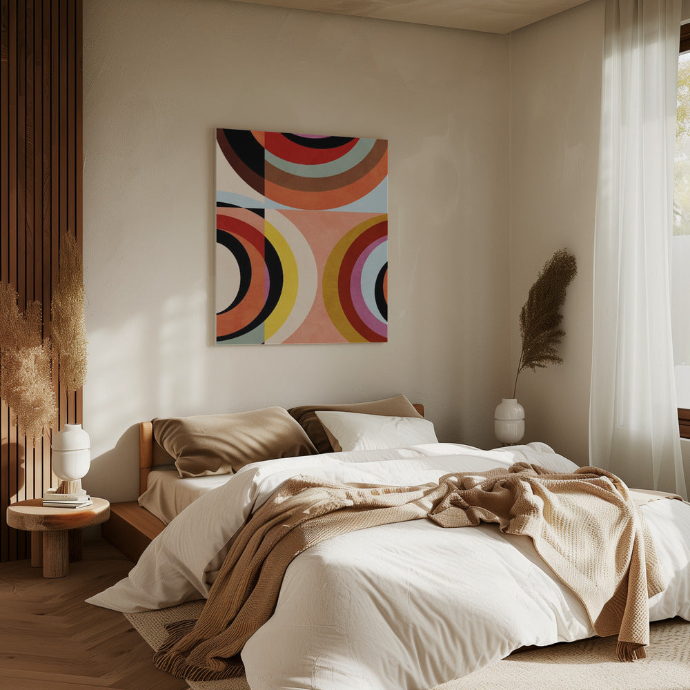 Warm Colors Bauhaus Geometry3 | Canvas