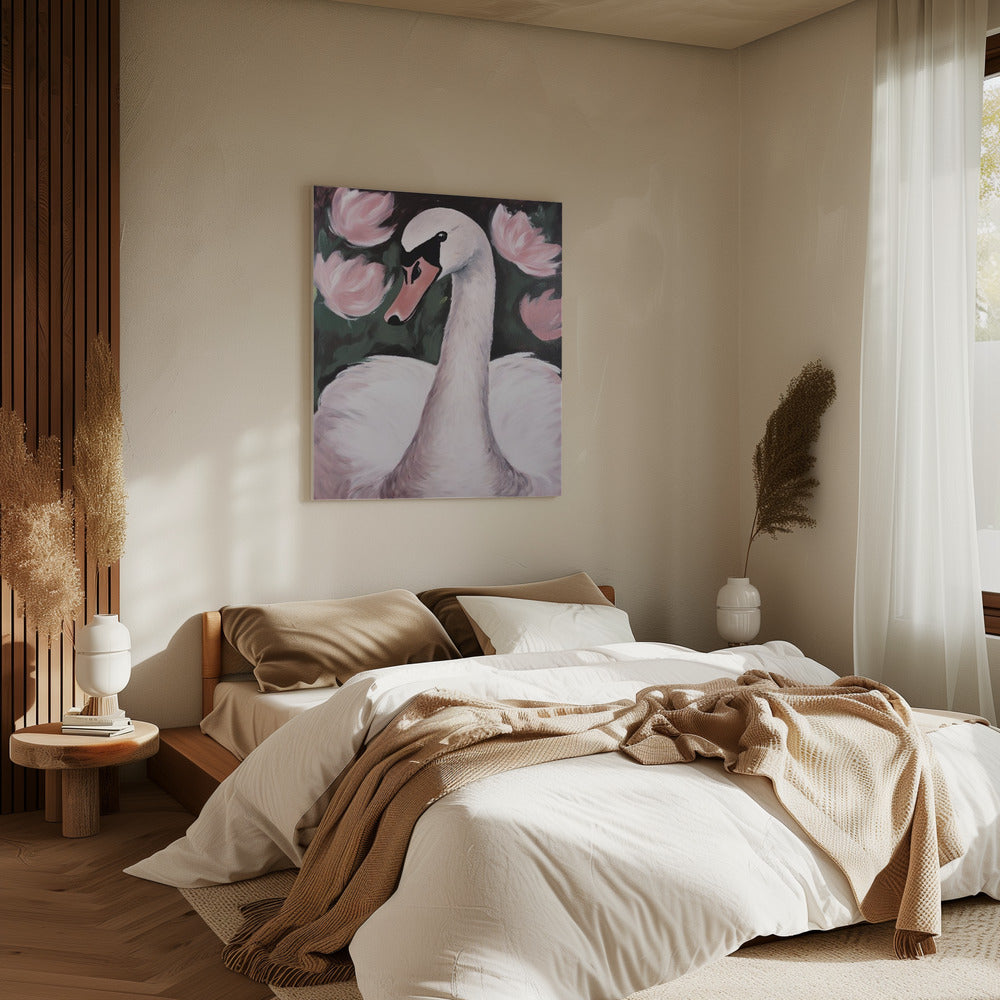 Swan In The Pond | Canvas