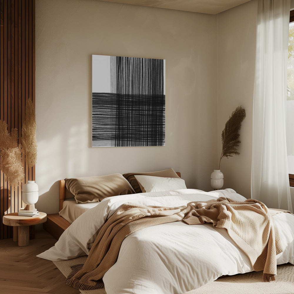 Black And Gray Lines Creating A Grid Pattern | Canvas