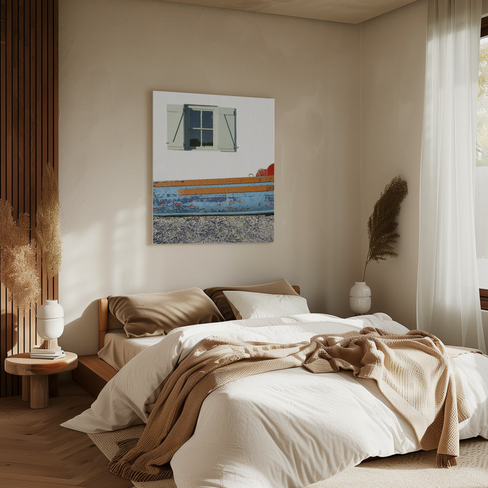 Pastel Hued Window With Shutters | Canvas