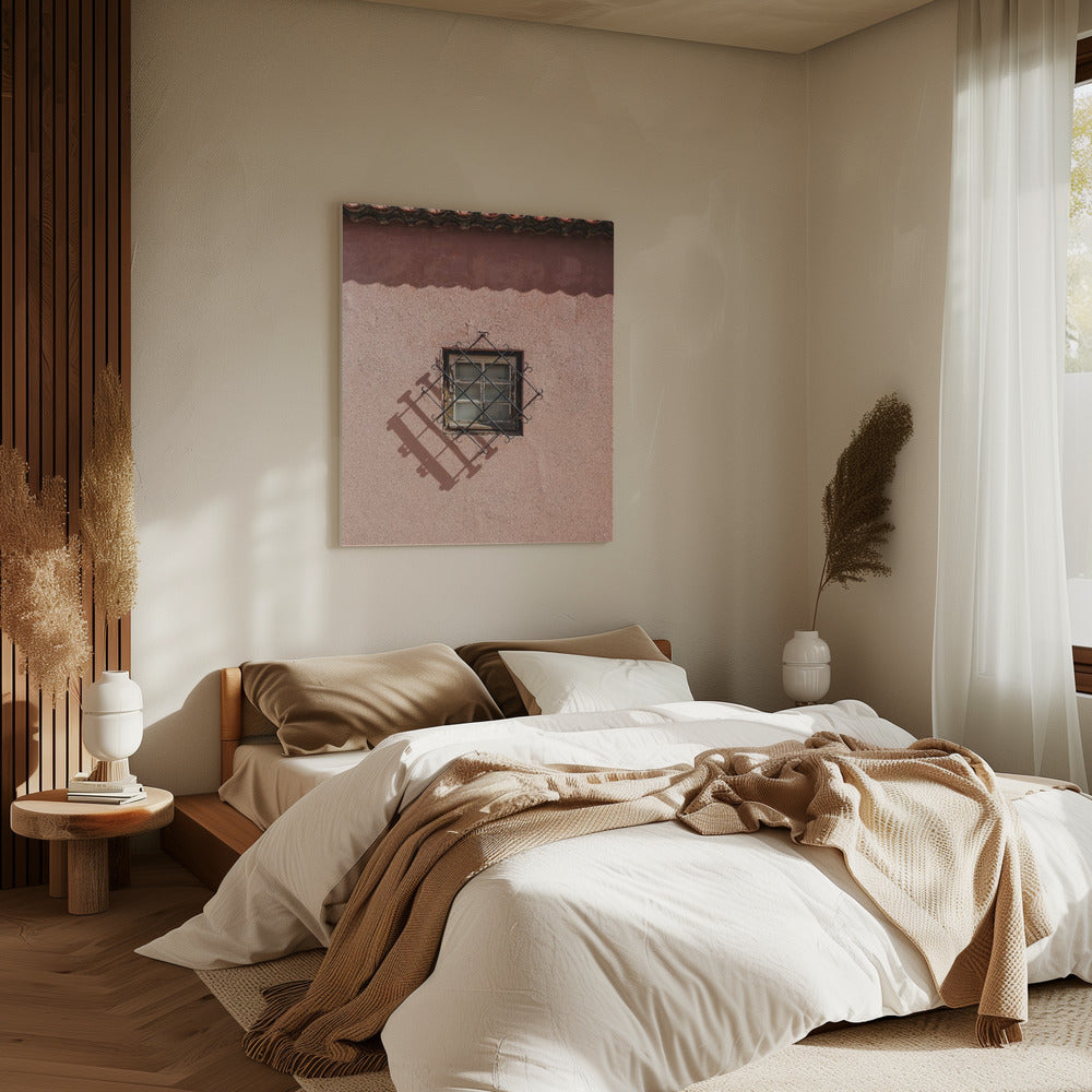 Rustic Pink Wall With A Vintage Window | Canvas