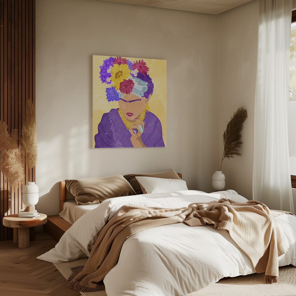 Frida and flowers | Canvas