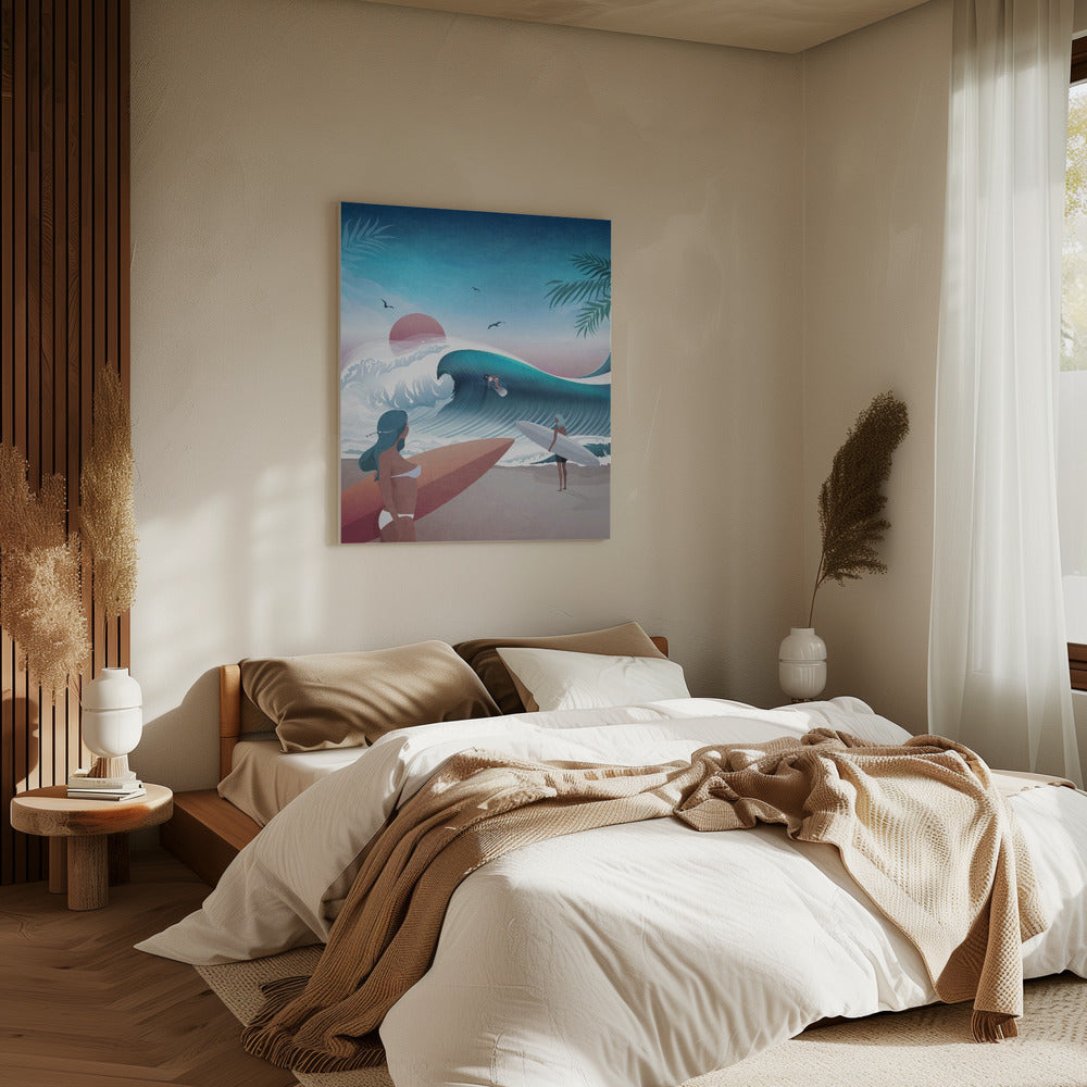 Sunset Surfing Scene | Canvas