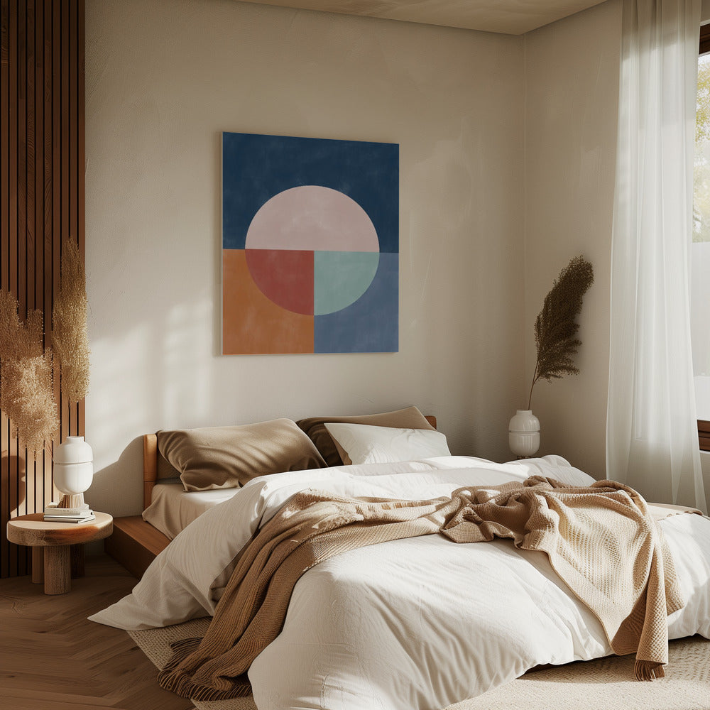 Geometric Abstraction With A Large Pastel Circle | Canvas