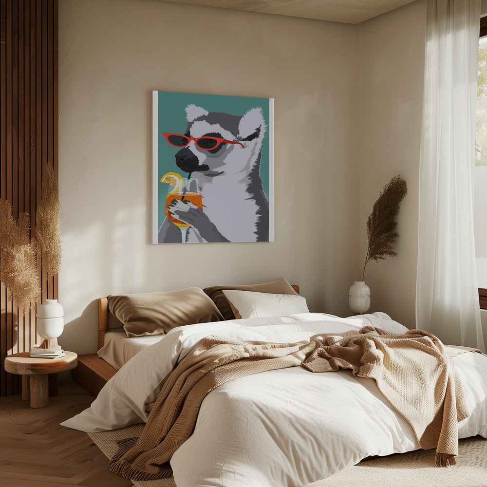 Jugdy Lemur with Drink | Canvas