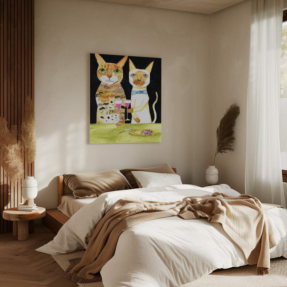 Cats Drinking Best Friends | Canvas