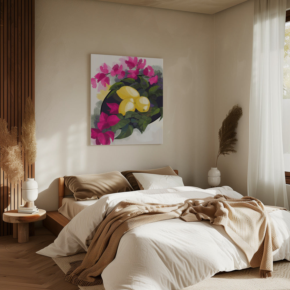 Bougainvillea and lemons | Canvas