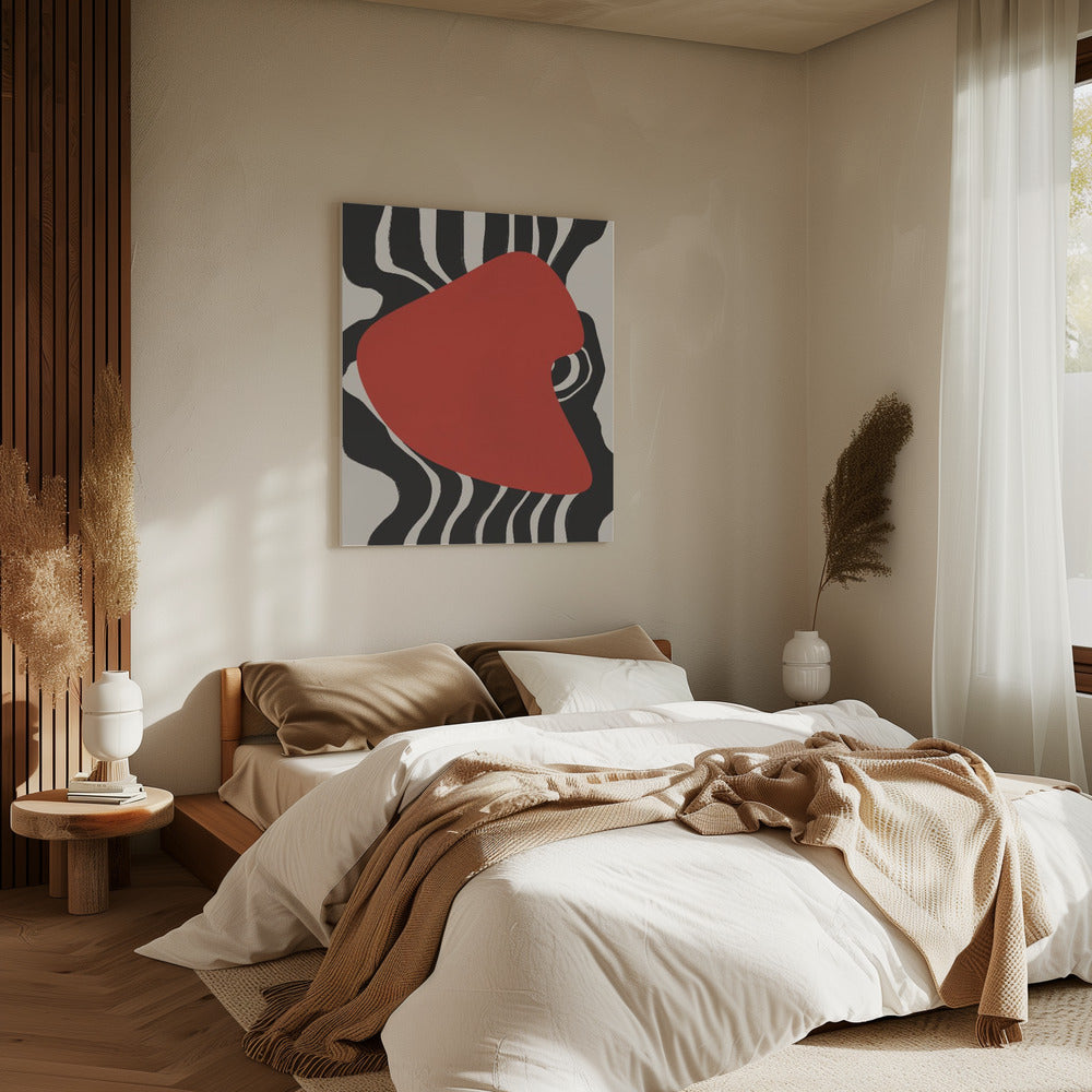 Crimson Wave Pulse | Canvas