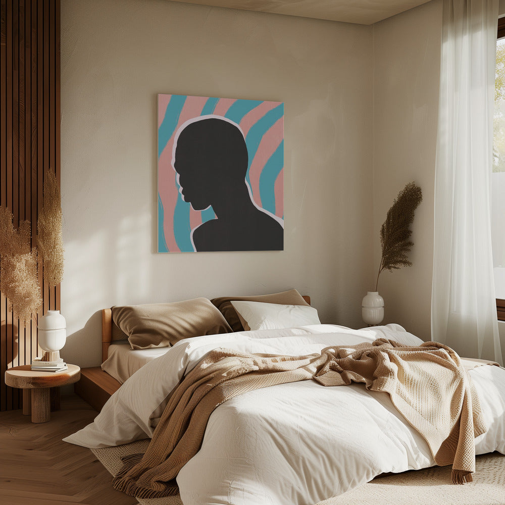 Anonymous Portrait In Neon Lights | Canvas