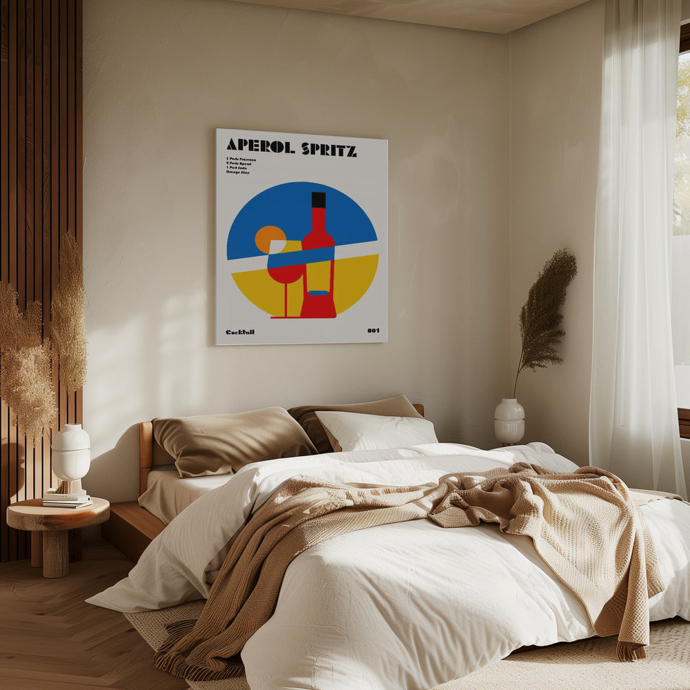 Aperol Spritz Cocktail Bauhaus Art Print | Canvas