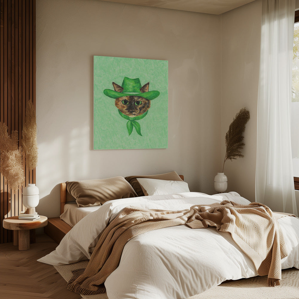 Tilly The Cowgirl Tortie Cat | Canvas